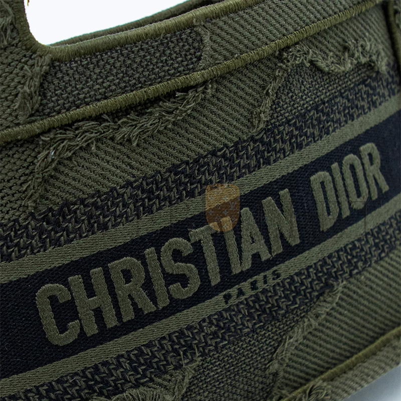 DIOR CANVAS EMBROIDERED CAMOUFLAGE MINI BOOK TOTE GREEN  (23*15*5.7cm)